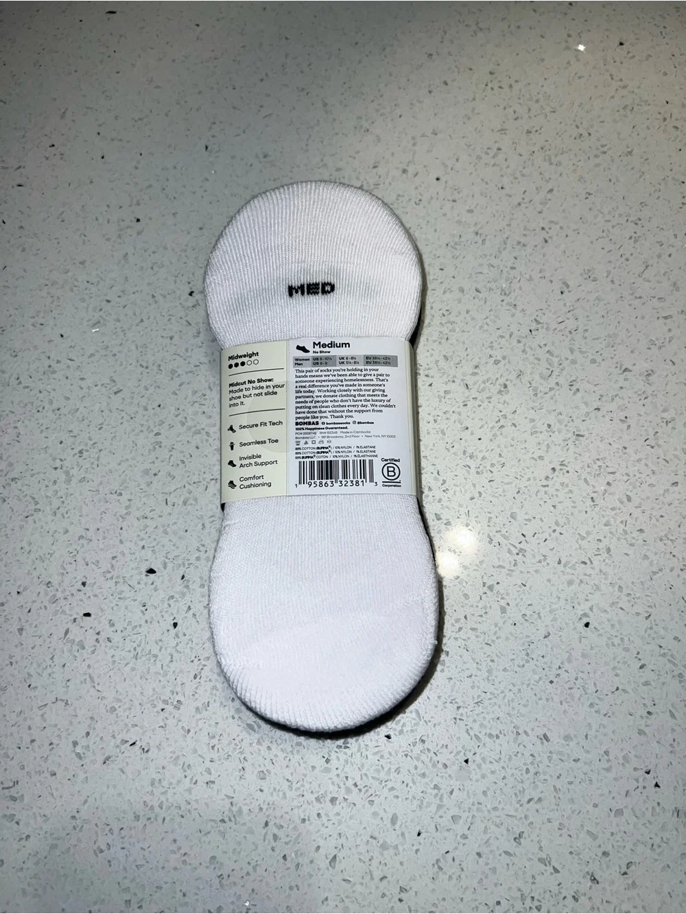 Bombas Women's Mid-Cut Cushioned No Show Sock 4-Pack (Color: Mixed, Size: M)